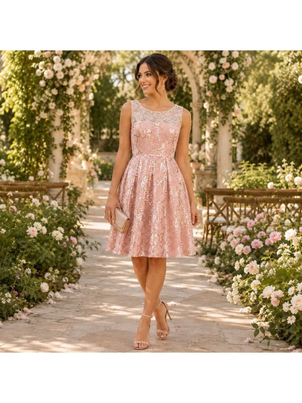 Anthropologie Eva Franco Sequin Lace Dress Size 6 Winter Sugarberry Cocktail Par